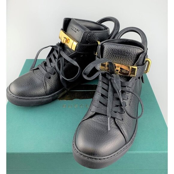 NIB Authentic BUSCEMI Women High-top Sneakers In black size 37/US 7 - Picture 9 of 9